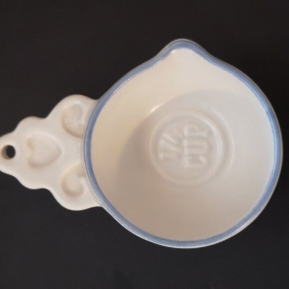 Vintage Pfaltzgraff Yorktowne Blue Set of 4 Stoneware Measuring Cups - Picture 3 of 7